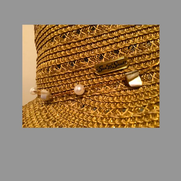 Sun 'N' Sand Medium Brim Beige Summer Hat with embellished crown. New with Tags! - Picture 6 of 11